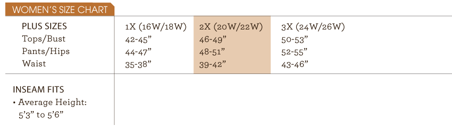 ColdPruf Size Chart