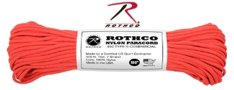 Picture of Red - 100 Foot - 550 LB Type III Paracord