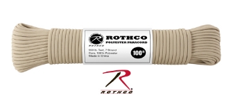 Tan, 100 Foot, 5/32 Inch Polyester, Rothco®