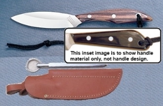 Picture of Grohmann W1SS - #1 | Water Buffalo | Stainless Steel | Leather Sheath with Pouch with Sharpening Steel