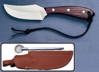Picture of Grohmann R103SS - #103 | Rosewood | Stainless Steel | Leather Sheath with Pouch with Sharpening Steel®