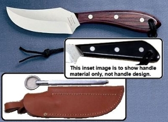 Picture of Grohmann M103SS - #103 | Micarta | Stainless Steel | Leather Sheath with Pouch with Sharpening Steel
