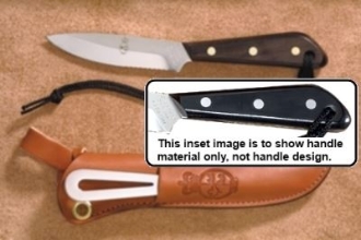 Picture of Grohmann W3SWM - #3 | Water Buffalo Horn | Serrated Stainless Steel | Leather Sheath with Marlin Spike and Shackler tool