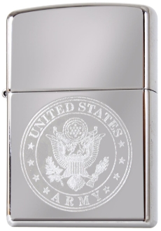 Picture of US Army Engraved on Chrome - Windproof Lighter by Zippo®