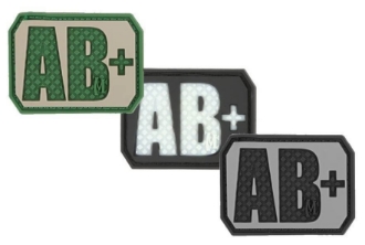 Picture of AB+ (Positive) Blood Type Patch  1.5" x 1.125"
