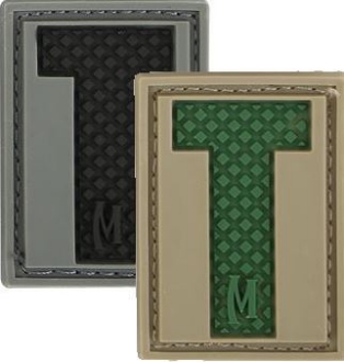 Picture of LETTER "T" PVC Patch 0.84" x 1.18" by Maxpedition®