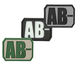 Picture of AB- (Negative) Blood Type Patch  1.5" x 1.125"