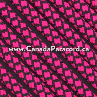 Neon Pink Diamonds - 250 Ft - 550 LB Paracord