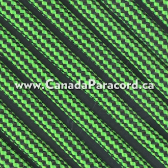 Neon Green and Black Stripes - 100 Ft - 550 LB Paracord 