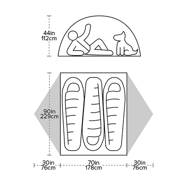 Big Agnes Blacktail 3 floor plan